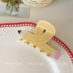 Cute Playful Pencil Shaped Hair Claw Clips for Girls Stripe Fashion Stylish Haarpange for Women Ladies Hair Accessories Trendy