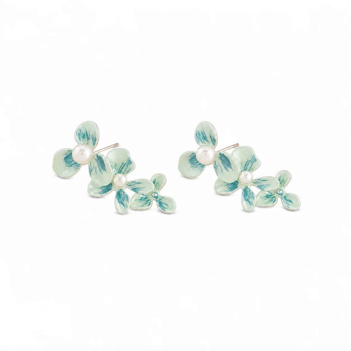 Girls Flower Freshwater Pearl S925 Silver 18k Gold-plated Green Purple Earring Factory Price Low MOQ Trendy Jewelry for Daily