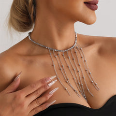 Fashion Simple Chain Tassel Charms Necklaces for Girls Elegant Graceful Dainty Jewelry for Women Ladies Accessories Wholesale
