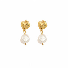 Fashion Freshwater Pearl S925 Silver Drop Earrings for Girls Classic Elegant Jewelry for Women 18k Gold Plated Wholesale Low MOQ