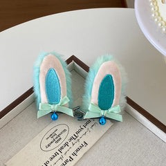 Cute Sweet Rabbit Ear Hair Clips for Baby Girls Colorful Kawaii Fashion Trendy Alligators for Women Ladies Hair Accessories