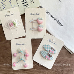 Fruit Fashion Sweet Cute Hair Clips for Baby Girls Trendy Elegant Cherry Snap Clips for Kids Children Hair Accessories in Stock