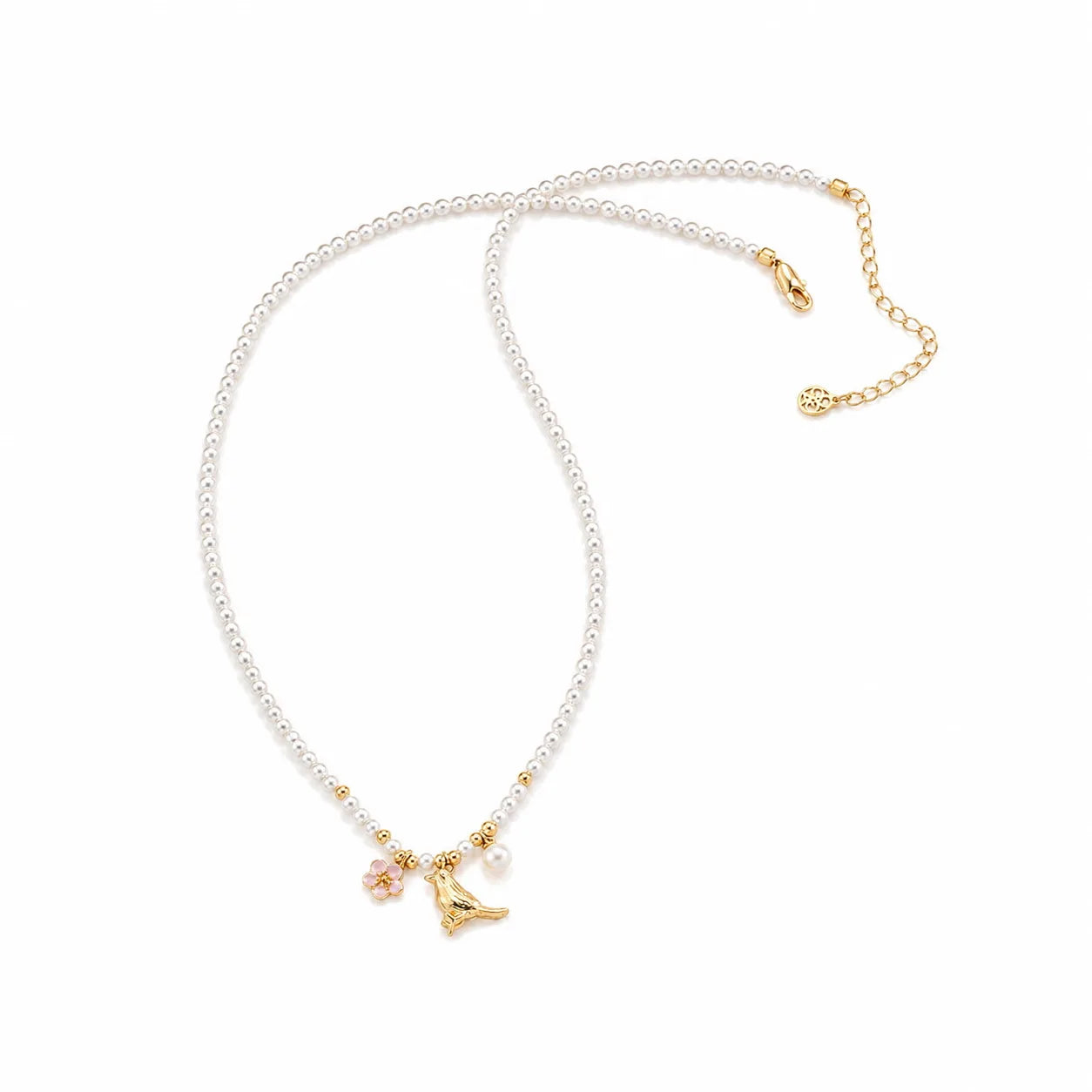 Fashion Copper 18K Gold Pearl Necklaces for Girls Elegant Sweet Drip Glaze Jewelry for Women Ladies Wholesale Manufacturer