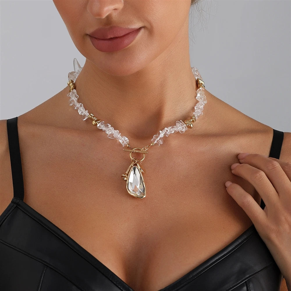 Fashion Bold Beads Glamorous Necklaces for Girls Sweet Elegant Simple Minimalistic Jewelry for Women Ladies Accessories Female