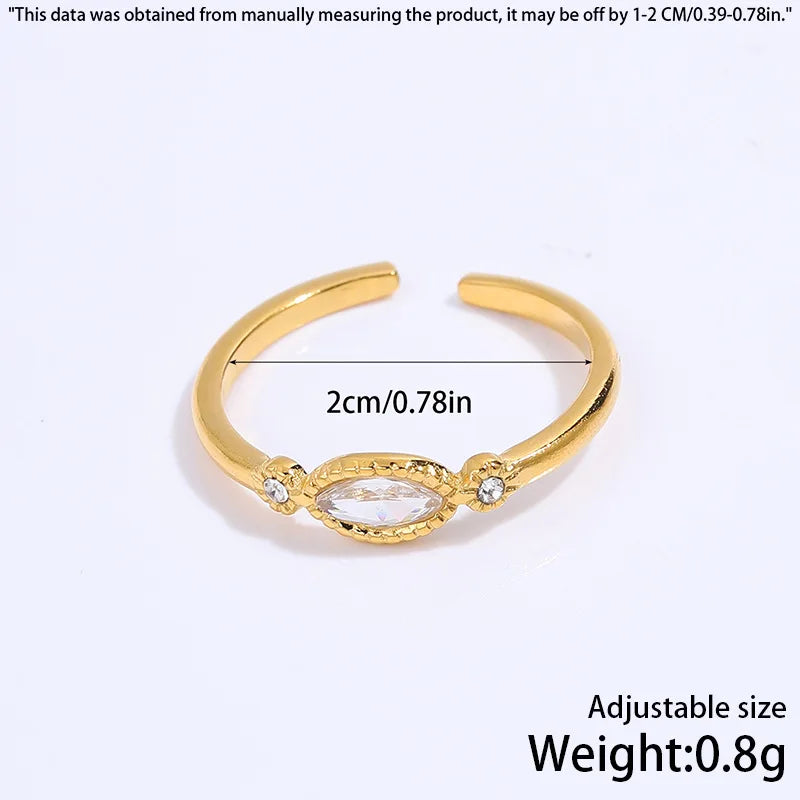 Fashionable Rings Women Simple Wheat Ear Style Gemstone Rings Versatile High-end Stainless Steel Jewelry Accessories Wholesale