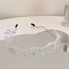 Elegant Princess Style Glitter Headband for Women Lustrous Sparkle Hair Accessories for Girls and Ladies