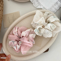 Hot Sale Pink White Medium Scrunchies Trendy Graceful High Elastic Wholesale in Stock Hair Ties Accessories for Women Kid Daily