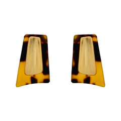 Fashion Contrast Color Earrings Geometric Leopard Print Simple Earrings Stud Elegant Design Personality Korea EarJewelry Women