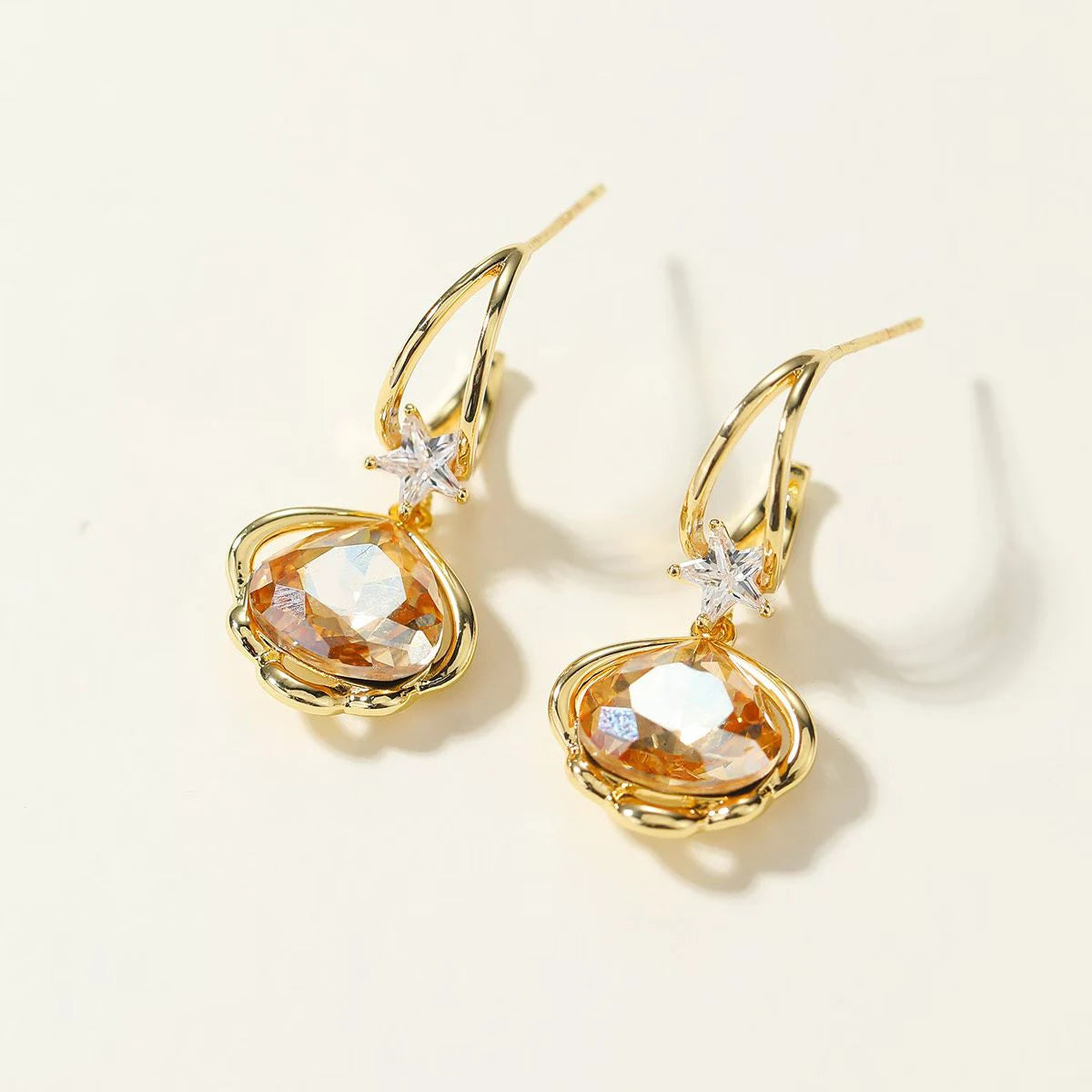 Fashion Rhinestone Swan Glitter Dainty Drop Earrings for Girls Sweet Flowers Jewellry for Women Ladies Accessories Wholesale