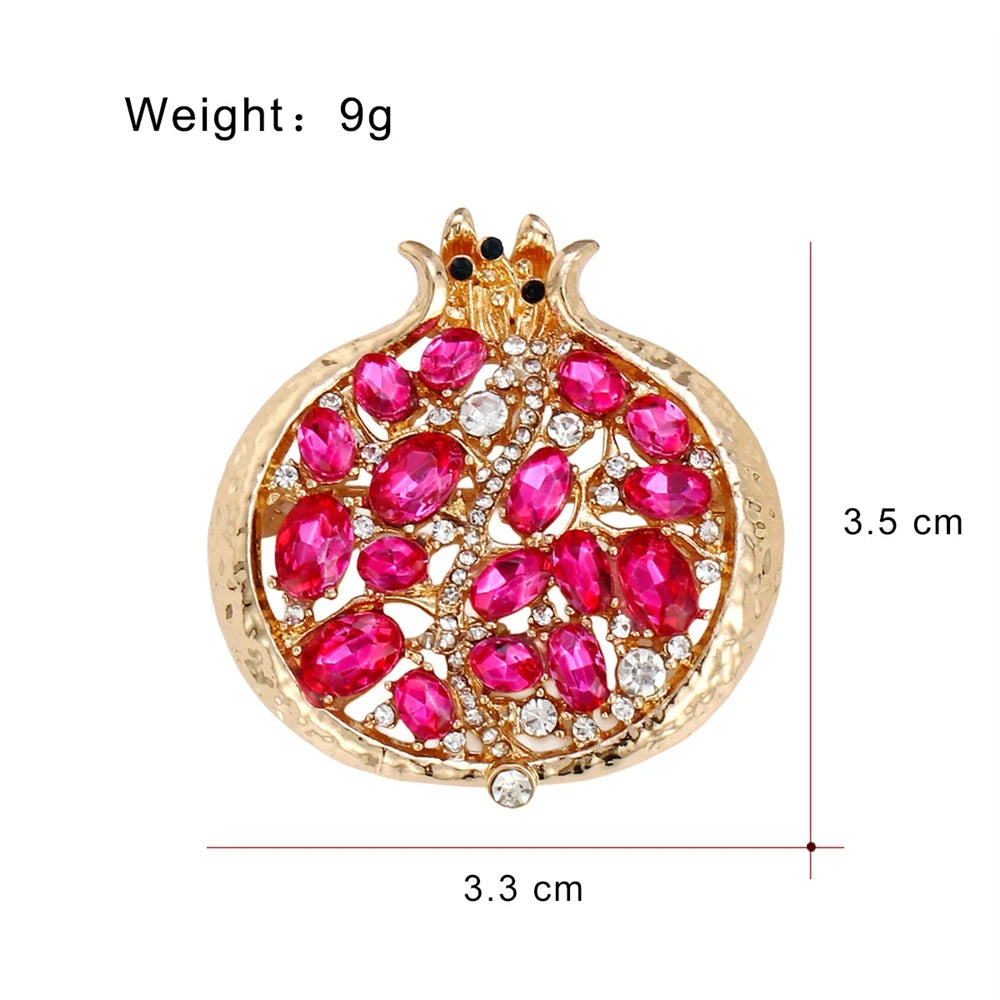 Fashionable Fruits Pomegranate Sweet Brooches for Girls Trendy Dainty Pins Jewelry for Women Ladies Accessories Wholesale
