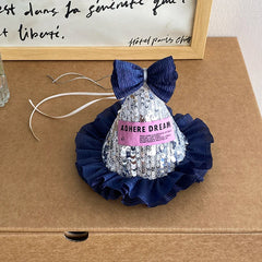 Hot Sale Blue Bowknot Letter Glitter Medium Alligator Clips Fashion Elegant Wholesale in Stock Hair Claws Accessories for Women