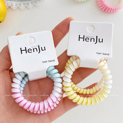 Brand New Candy Color Telephone Wire Hair Ties Simple High Elastic Scrunchies for Women Ladies Fashionable Sweet Accessories