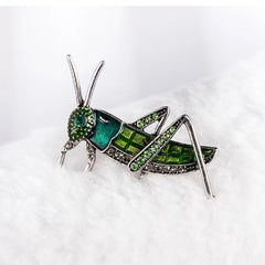 Fashion Insects Cricket Trendy Animals Glitter Brooches for Girls Stylish Cool Special Pins Jewelry for Women Ladies Accessories