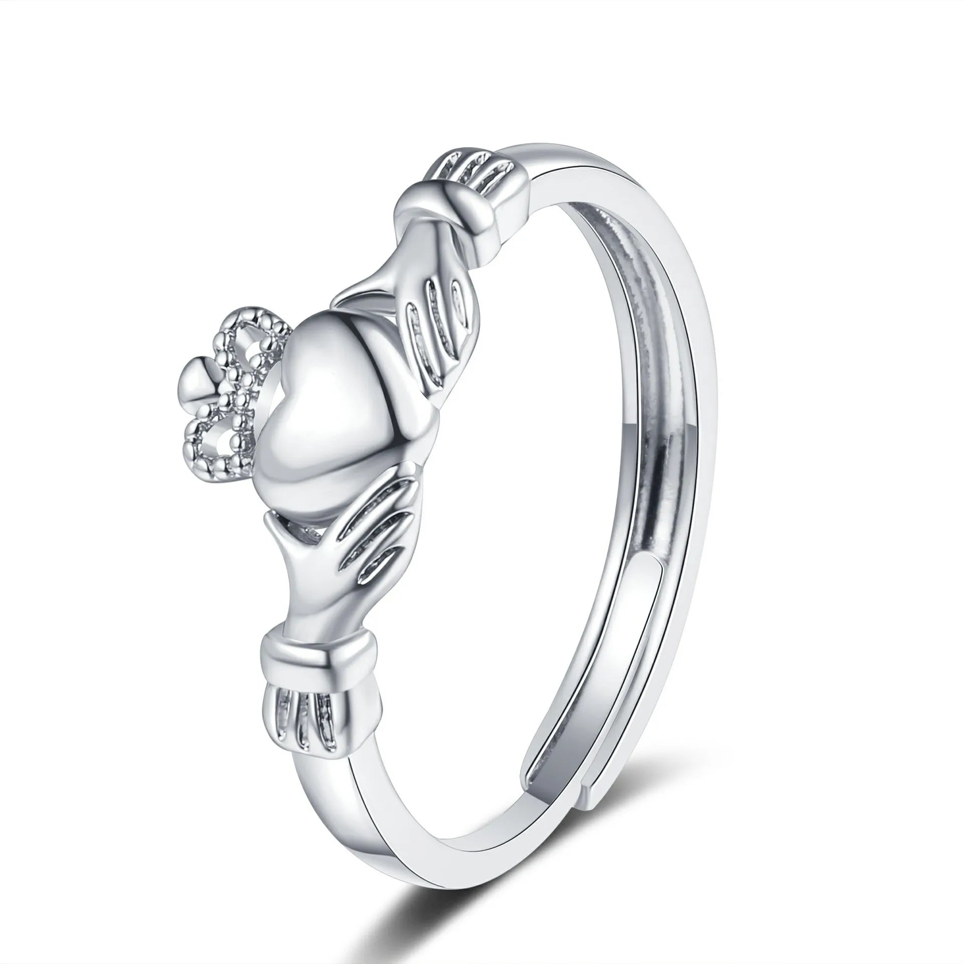 Magic Crown Women's Heart-shaped Crown Rings Niche Design Light Luxury European American Style Hot Sale Fashion Accessories Bulk