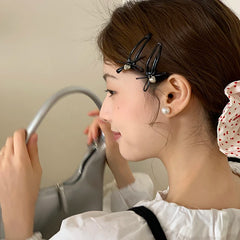 Chic Solid Color Sweet Bowknot Heart Shaped Hair Clips for Girls Fashion Graceful Haarspange for Women Ladies Hair Accessories