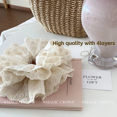 Oversized Hair Ties for Girls Fashion Princess style Flower Scrunchies for Women Ladies Elegant Daily Large Hair Accessories