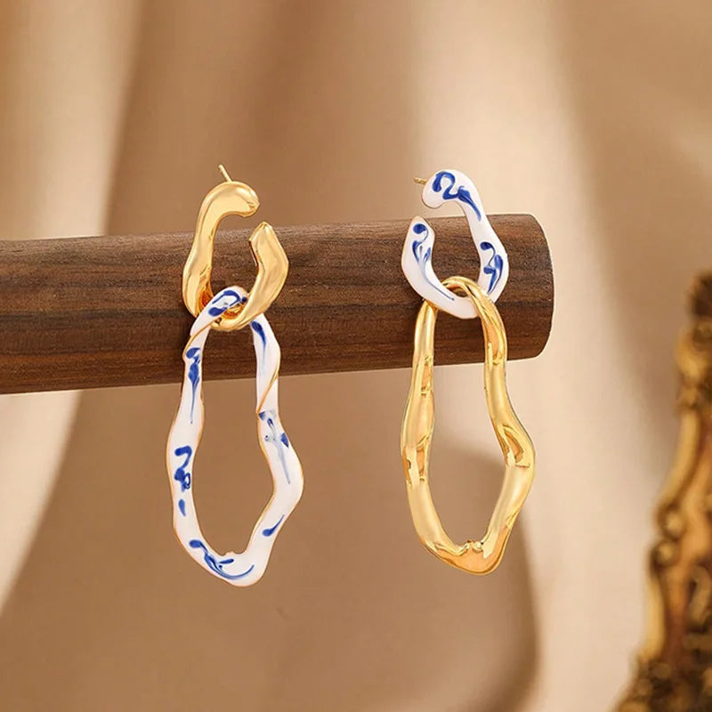 Fashion Copper 18K Gold Plated Drop Earrings for Girls Trendy Elegant Jewelry for Women Ladies Wholesale Chinese Factory Bulk