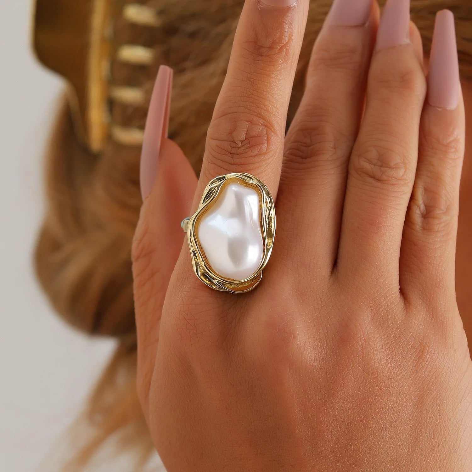 Fashion Baroque Simple Trendy Rings for Girls Sweet Elegant Jewelry for Women Ladies Accessories Chinese Supplier Wholesale