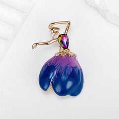 Fashion Ballet Glitter Sparking Brooches for Girls Sweet Elegant Pins Jewelry for Women Ladies Accessories Chinese Supplier