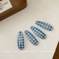 Cute Sweet Kawaii 5cm Hair Clips Baby Girls Simple Plaid Dot Fashion Minimalistic Snap Clips Kids Children Party Hair