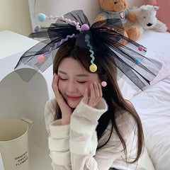 Hot Sale Tulle Large Bowknot Barrette Clips Trendy Sweet Customized Breathable High Quality Hairpins Accessories for Women Daily