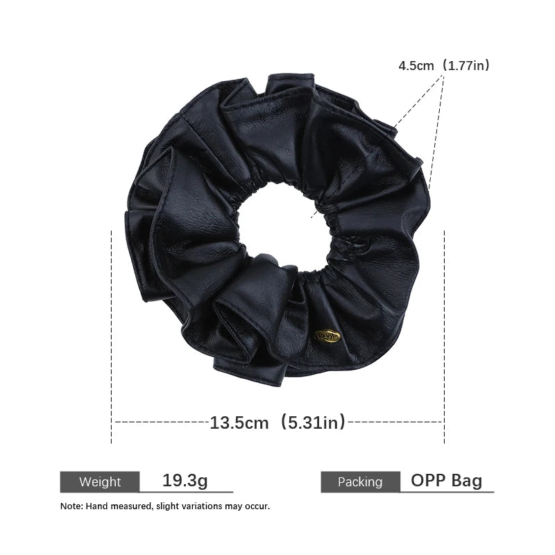 Fashion Simple Classic Solid Color PU Scrunchies for Girls Luxury Elegant Hair Ties for Women Ladies Hair Accessories in Stock