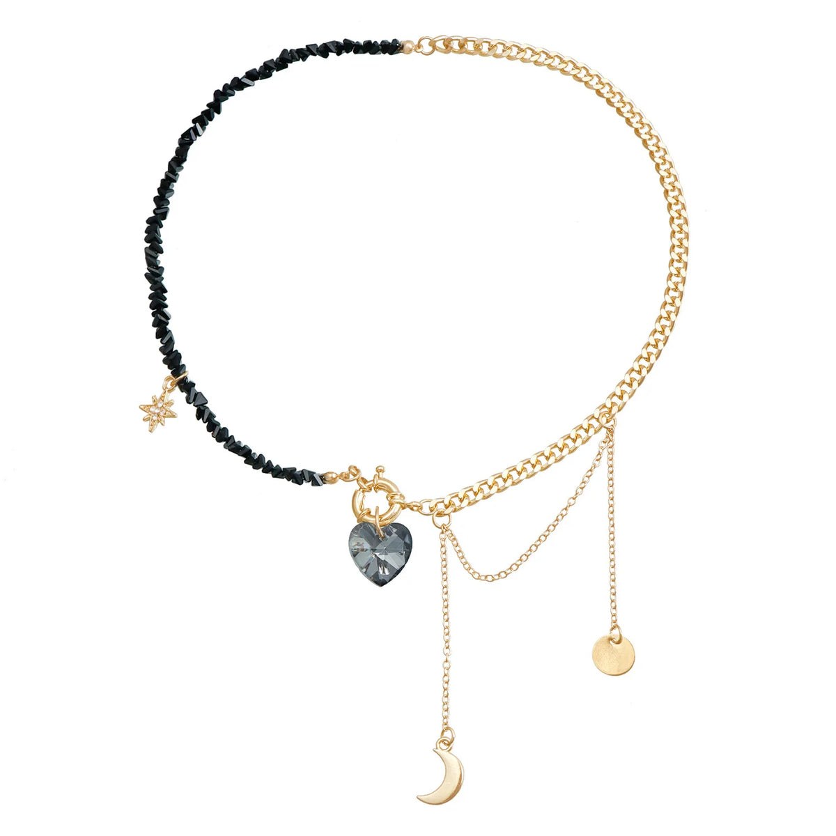 Fashion Heart Shaped Moon Sweet Elegant Necklaces for Girls Trendy Stylish CVhz
