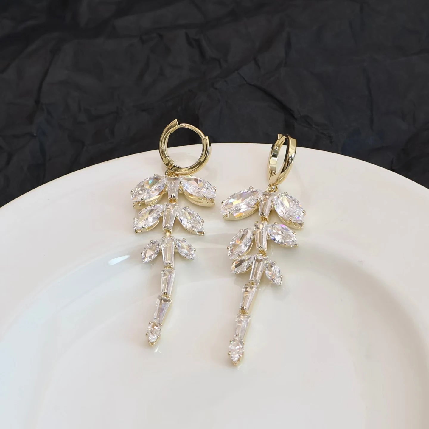 Female Rhinestone Imitation Pearl Flower Decorative Drop Earring Fashion Sparking Luxurious Charms Wholesale Jewelry Accessories