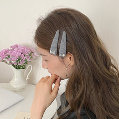 Girls Solid Color Rhinestone Bow Decorative Snap Clips Fashion Sparking Glitter Wholesale in Stock Causal Hair Clips Accessories