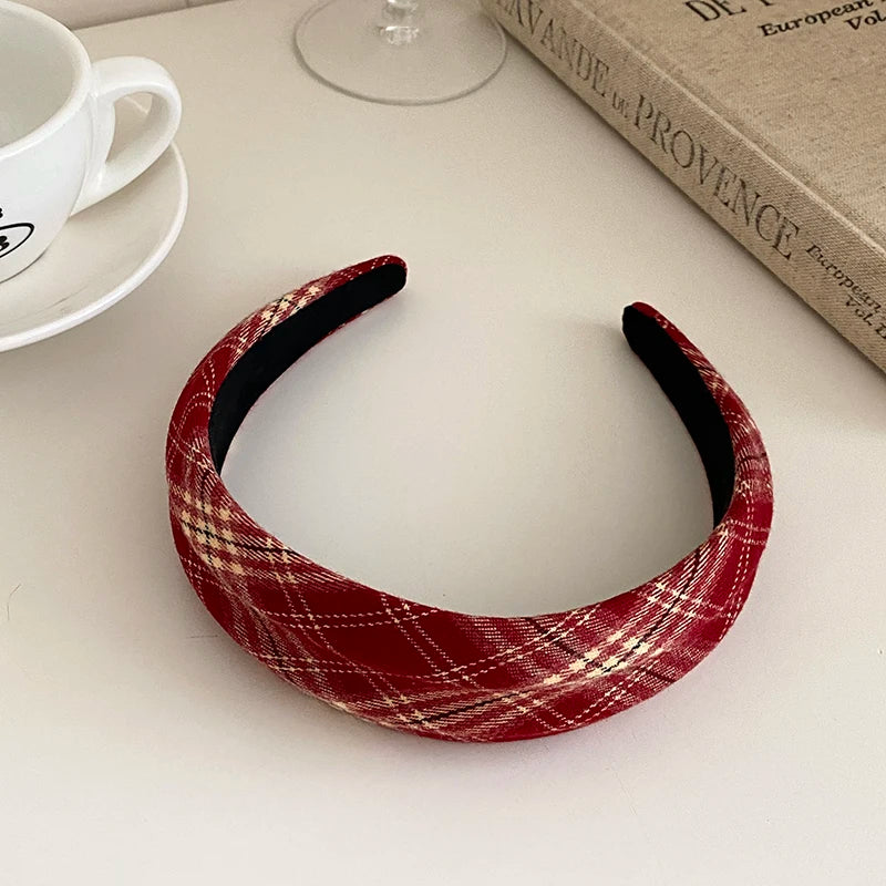Fashion Trendy Plaid Classic Simple Head Band for Girls Sweet Cute Hair Band for Women Ladies Hair Accessories in Stock Chic