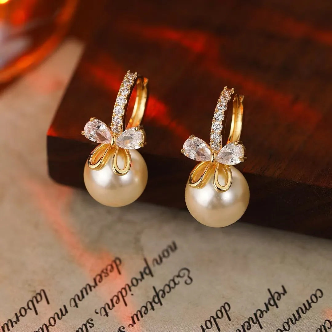 Women Pink Yellow Imitation Pearl Earring Fashion Elegant Graceful High Quality Lightweight Wholesale Daily Jewelry Accessories