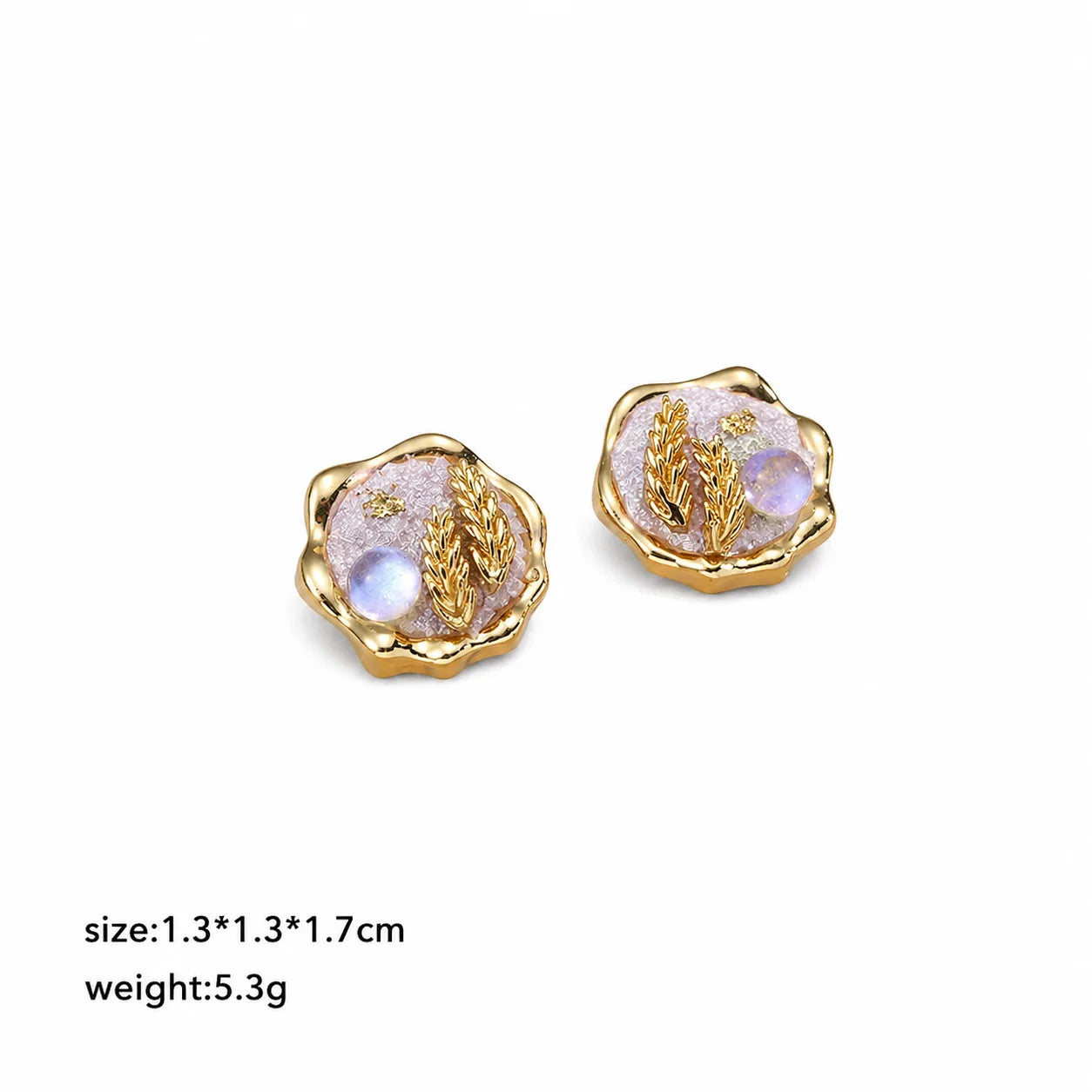 Fashion Glitter Glass Copper 18K Gold Plated Stud Earrings for Girls Sweet Elegant Jewelry for Women Ladies Wholesale Bulk