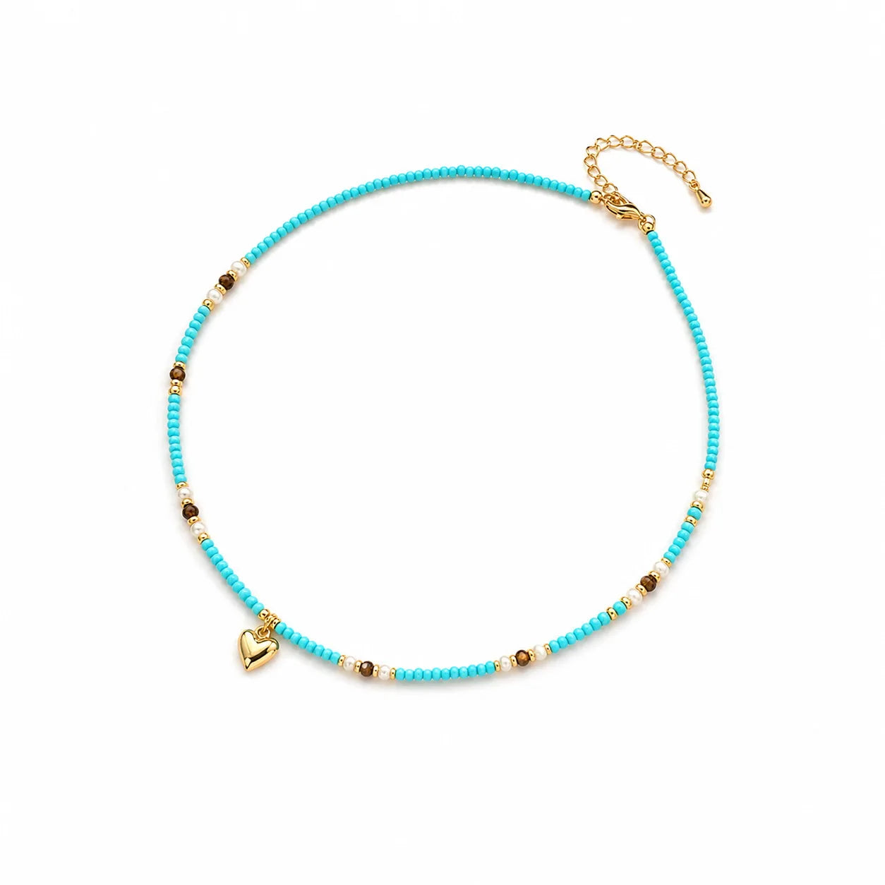 Fashion Natural Turquoise Nanhong Agate Pearl Necklaces for Girls Elegant Sweet Jewelry for Women Ladies Wholesale Bulk Vintage