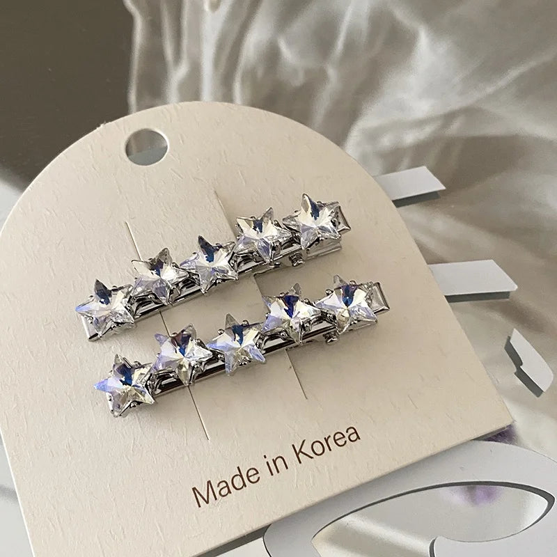 Fashion Star Glitter Simple Luxury Hair Clips for Girls Elegant Sweet Bobby Pins for Women Ladies Hair Accessories in Stock