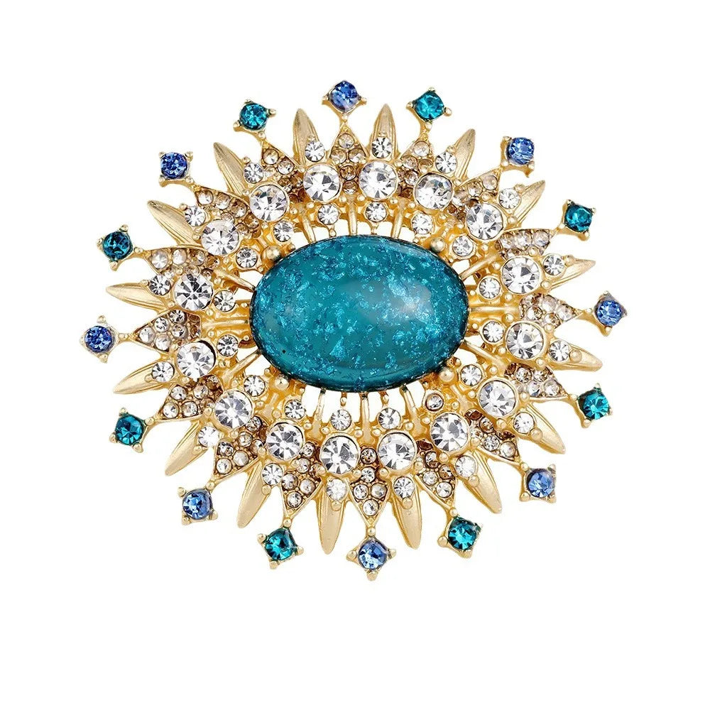 Fashion Luxury Glitter Sparkle Rhinestone Crystal Brooches for Girls Elegant Dainty Bold Jewelry for Women Ladies Accessories