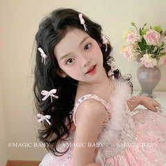 Girly Aesthetic Bowknot Solid Color Alligator Clips Fashion Elegant Princess Style in Stock Hairpins Accessories for Children