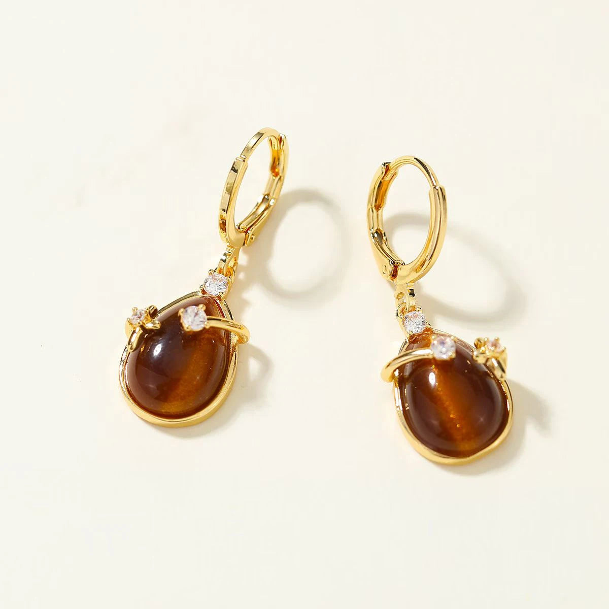 Fashion Trendy Minimalistic Luxury Dainty Drop Earrings for Girls Amber Charms Jewelry for Women Ladies Accessories Wholesale