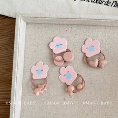 Girly Aesthetic Heart Star Rhinestone Small Hair Ties Sweet Fashion Solid Color Scrunchies Accessories for Kids Children Daily
