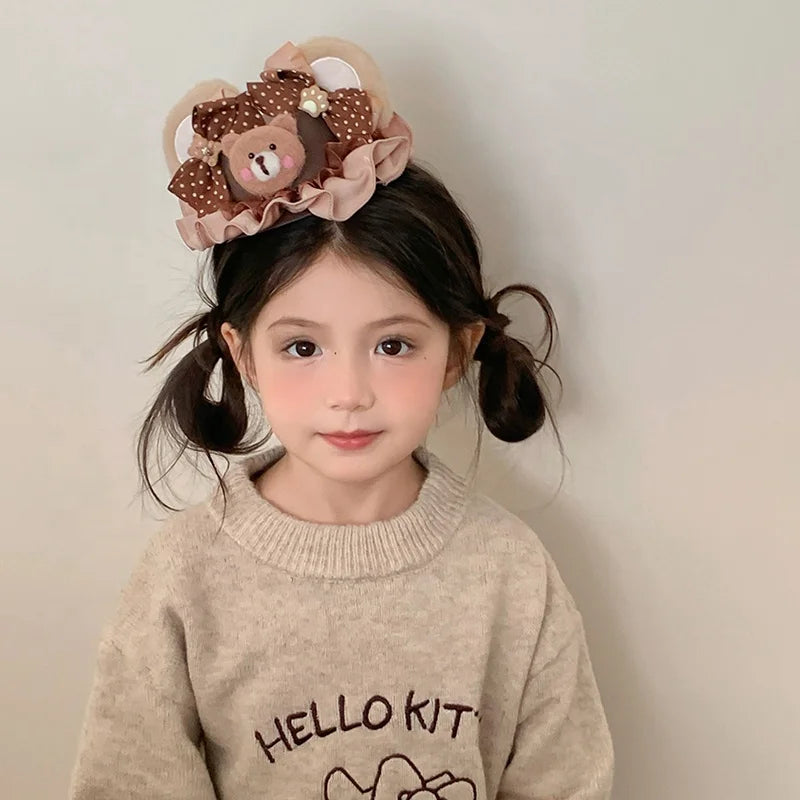Fashion Animals Bear Polka Dot Hair Clips for Baby Girls Sweet Hat Alligators for Kids Children Hair Accessories in Stock Chic