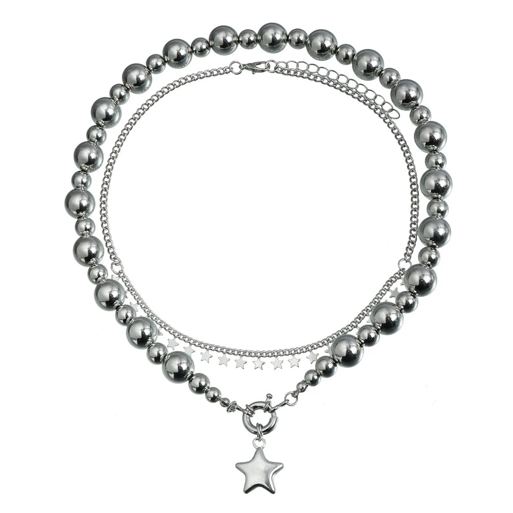 Fashion Simple Trendy Stylish Star Glamorous Necklaces for Girls Sweet Spicy Y2K Ins Style Jewelry for Women Ladies Accessories