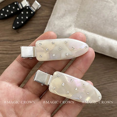 Elegant Simple Acetate Hair Snap Clips for Women & Girls Korean Style Dot Sequined Glitter Hair Accessories for Parties