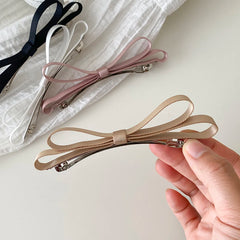 Hot Sale French Vintage Elegant Women Hairpins Medium Barrette Bowknot Solid Color Fabric Claw Clips Wholesale Stock Accessory