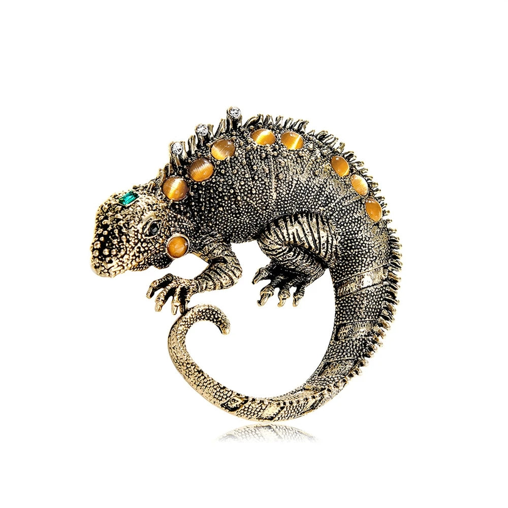 Fashion Glitter Animals Lizard Brooches for Girls Trendy Stylish Punk Spicy Pins Jewelry for Women Ladies Accessories Wholesale