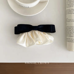 Elegant Simple Solid Color Bowknot Hair Snap Clips Chic Classic Alloy Hair Accessories for Girls and Women for Party Occasions