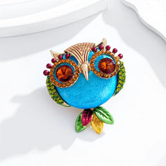 Fashion Glitter Birds Owl Sweet Sparking Brooches for Girls Animals Charms Stylish Pins Jewelry for Women Ladies Accessories