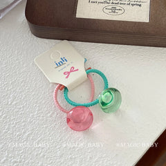 Hot Sale Kids Elastic Scrunchies Durable Ponytail Hold Solid Color Fashionable Daily Hair Ties Accessory Sweet Simple Bulk Stock