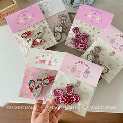 Fashion Trendy Cute Kitty Cat Hair Clips Sweet Animal Bowknot Alligators for Baby Girls for Party Hair Accessories Stock