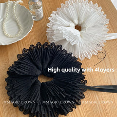Women French Vintage Hair Ties Adjustable Ribbon Scrunchy Graceful Fashion Hair Rope Minimalistic for Office Use Hair Accessory