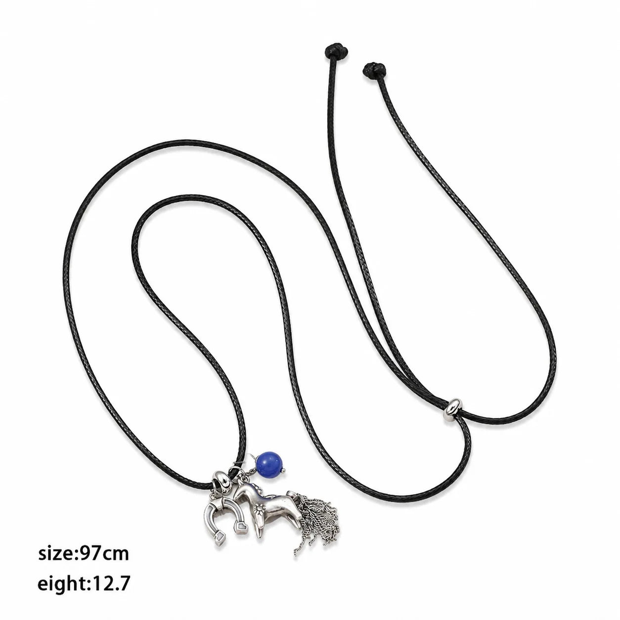 Fashion Natural Stone Copper Horse Animals Pendent Necklaces for Girls Trendy Jewelry for Women Ladies Wholesale China Factory