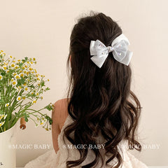 Solid Color Glitter Classic Bowknot Hair Clips for Baby Girls Simple Cute Alligators for Kids Children Hair Accessories in Stock